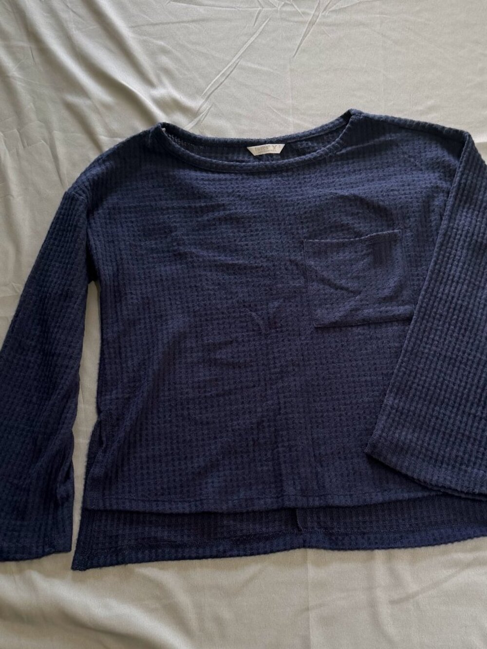 Tresics Women’s Navy Blue Long Sleeve Waffle Knit Shirt Size Small New W/ Tags
